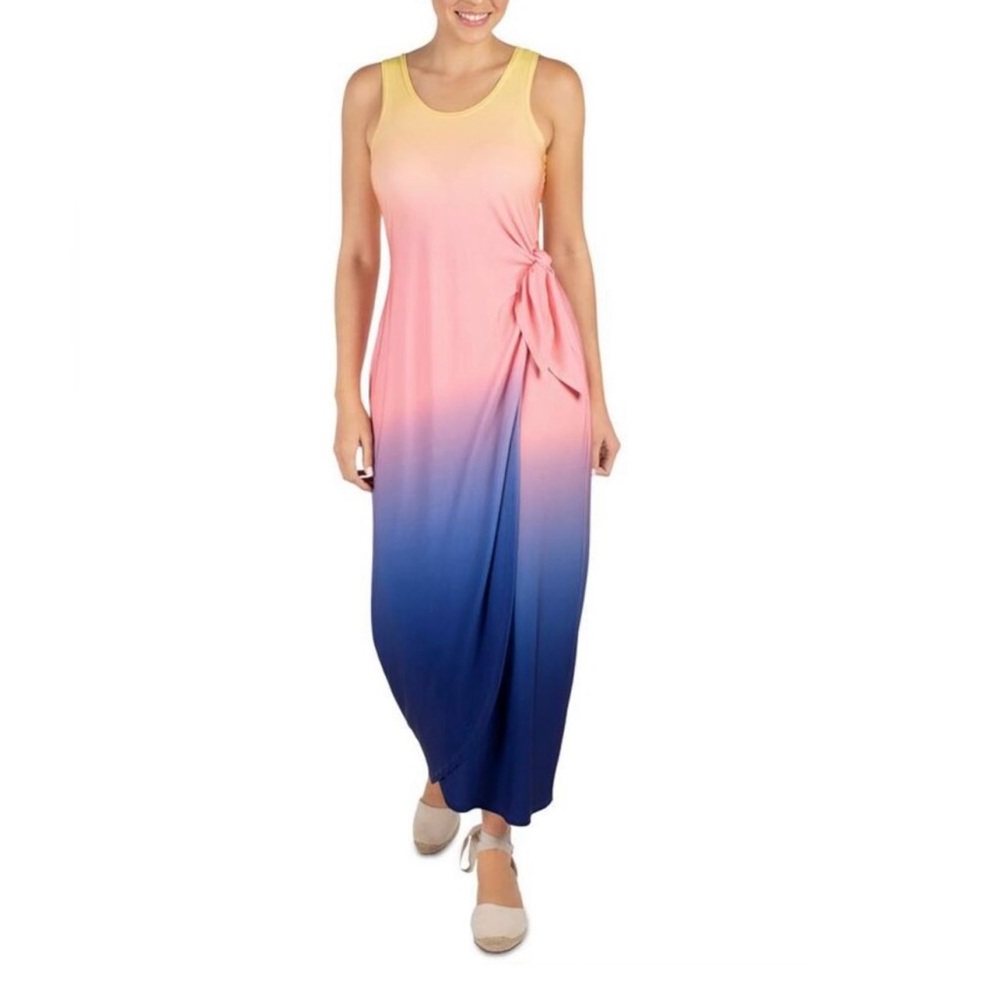 *NWT* Signature By Robbie Bee Womens‎ Blue Side
Tie Tea Length Maxi Dress NWT